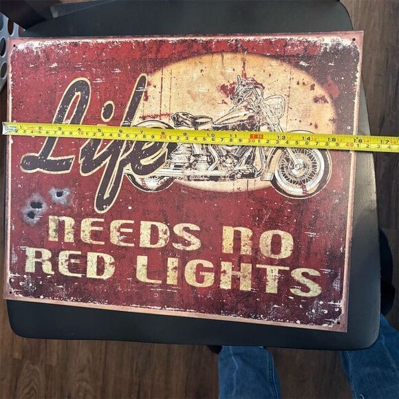 Vintage Motorcycle Adventure Tin Sign Wall Decor 16"x12.5" Retro Style - Picture 4 of 8